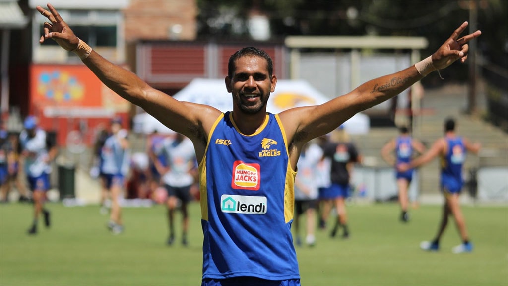 LewisJettaEaglestraining.jpg Lewis Jetta back in action for the Eagles. Picture: @WestCoastEagles Twitter - AFL